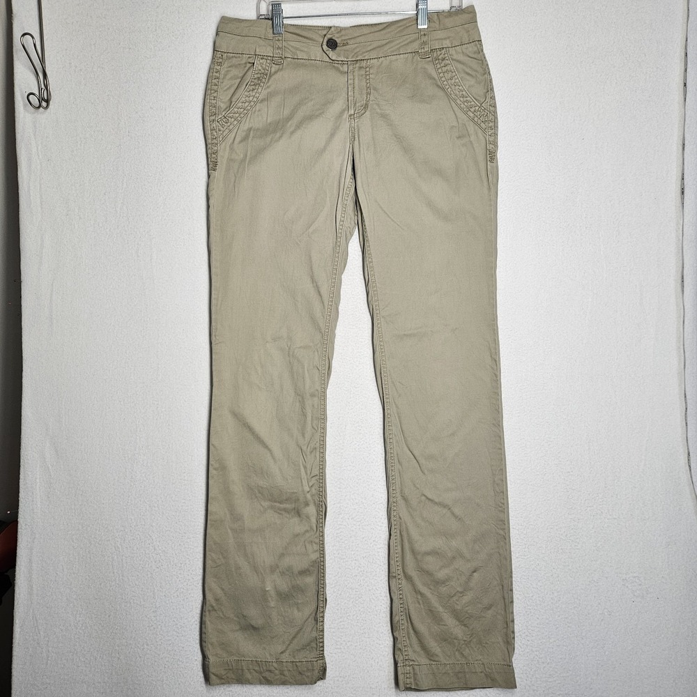 Buckle BKE Casuals Serena Pants Size 30 TALL Tan Straight Slacks Low Rise